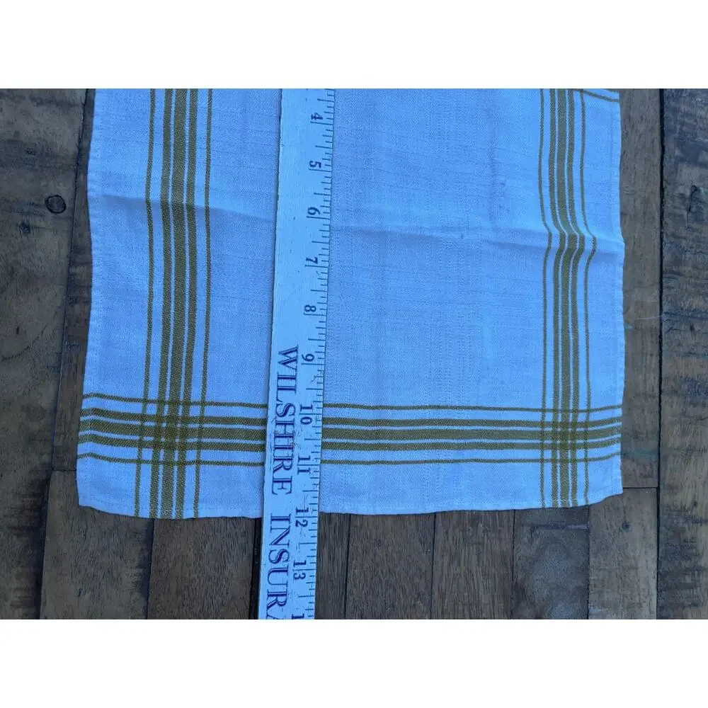 White & Butterscotch Plaid Cotton Napkins 12